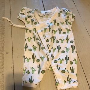 Monica + Andy organic cotton cross tie romper, 3-6 months, worn once